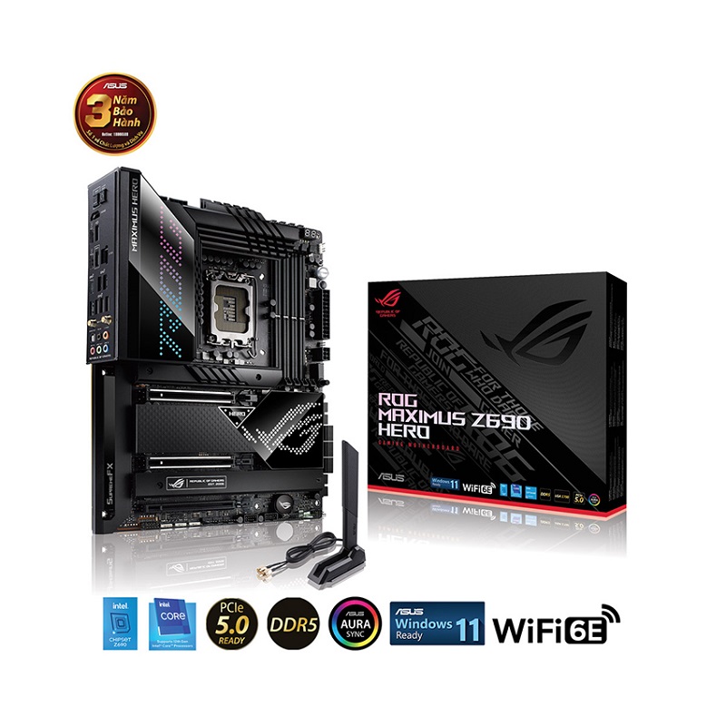 Mainboard ASUS ROG MAXIMUS Z690 HERO WIFI (Intel Z690, Socket 1700, ATX, 4 khe Ram DDR5)