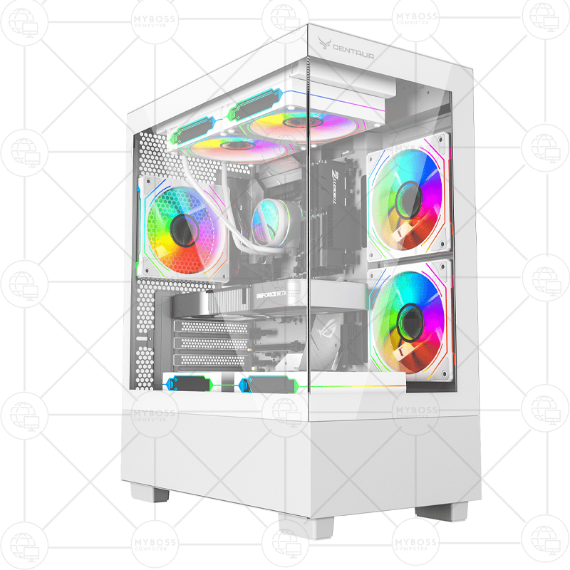 Vỏ Case CENTAUR TIMBER - White (Tặng 3 Fan RGB)