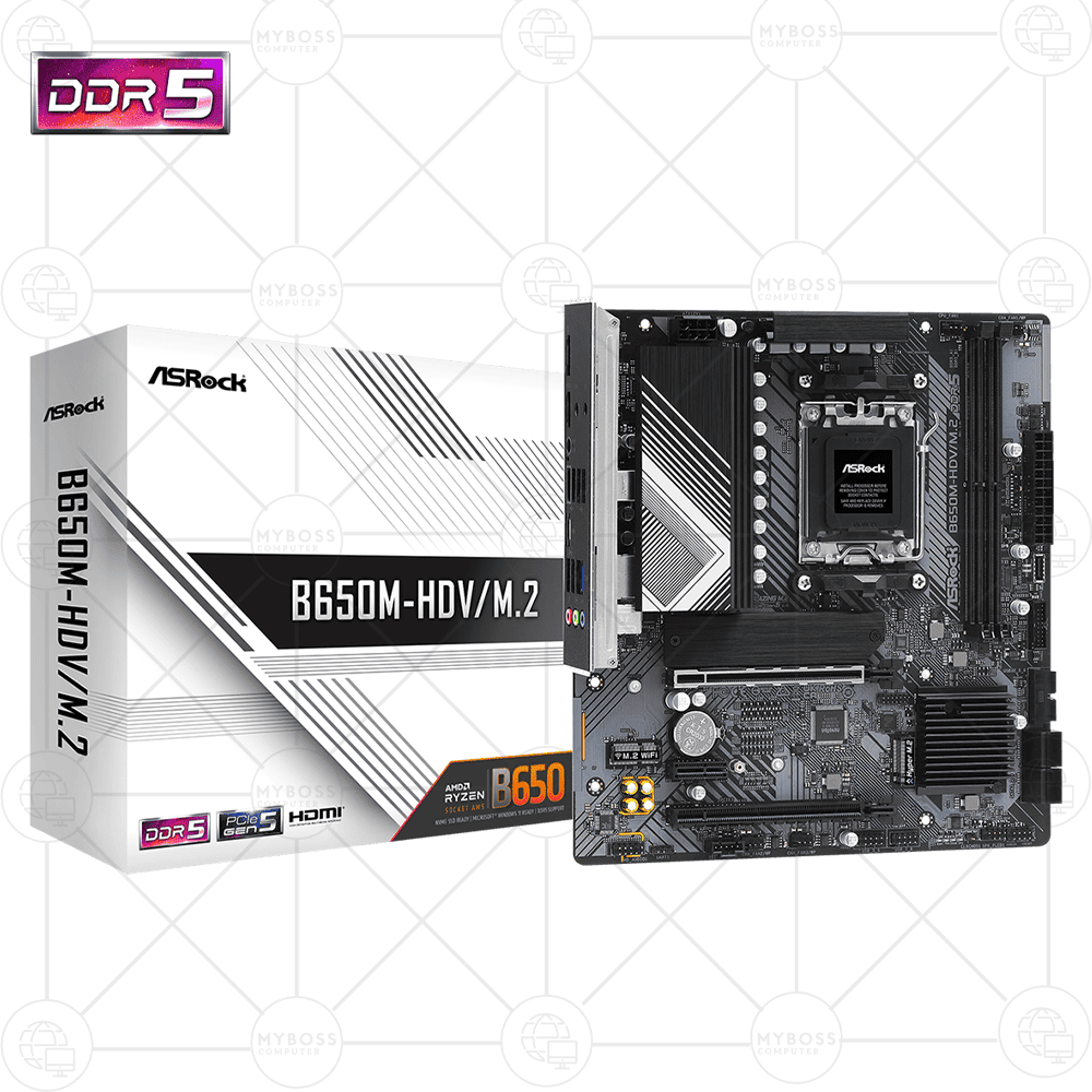 Mainboard ASRock B650M-HDV/M.2 (AMD B650, Socket AM5, m-ATX, 2 khe RAM DDR5)