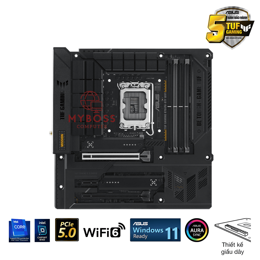 Mainboard ASUS TUF GAMING B760M-BTF WIFI D4 (Intel B760, Socket 1700, m-ATX, 4 khe RAM DDR4)