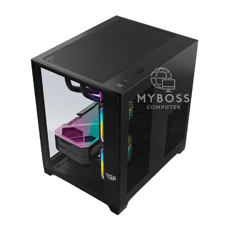 Vỏ Case VSP AQUANAUT PRO GAMING X2 GALAXY - Black (Tặng 3 Fan RGB)