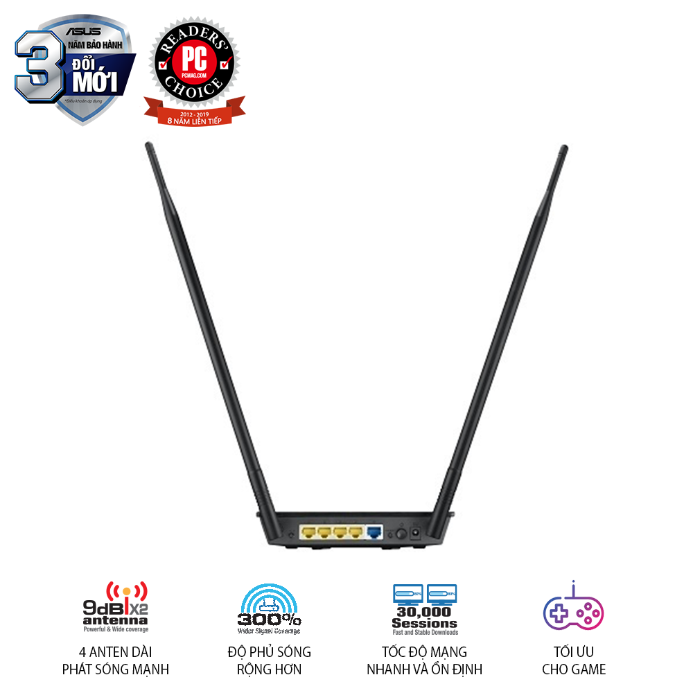 ASUS RT-N12HP (Dũng Sĩ Xuyên Tường) N300, phủ sóng rộng