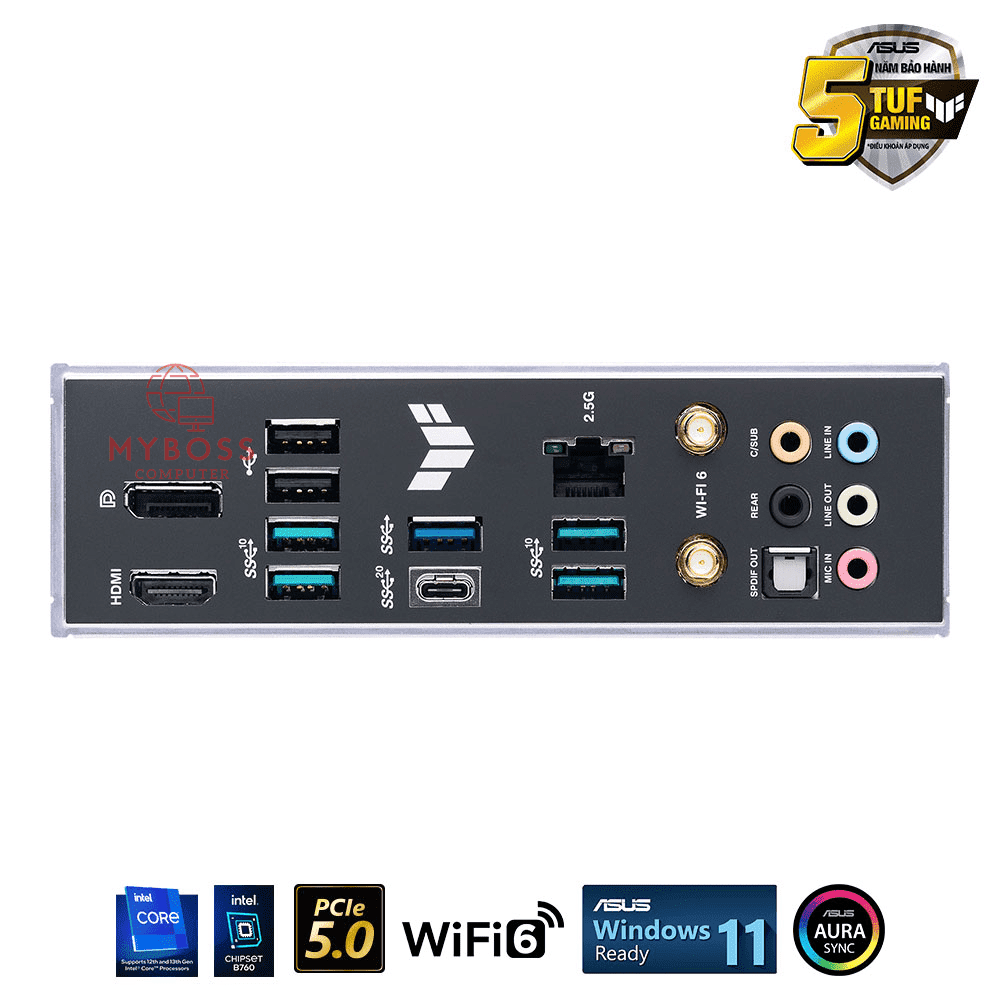Mainboard ASUS TUF GAMING B760M-PLUS WIFI D4 (Intel B760, Socket 1700, m-ATX, 4 khe RAM DDR4)