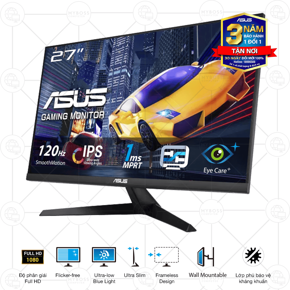 Màn Hình ASUS VY279HGR 27in/ Full HD/ IPS/ 120hz/ 1ms MPRT/ Eye Care Plus/ Adaptive Sync