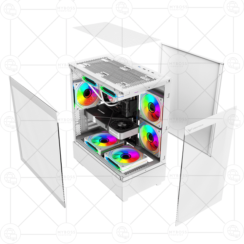 Vỏ Case CENTAUR TIMBER - White (Tặng 3 Fan RGB)