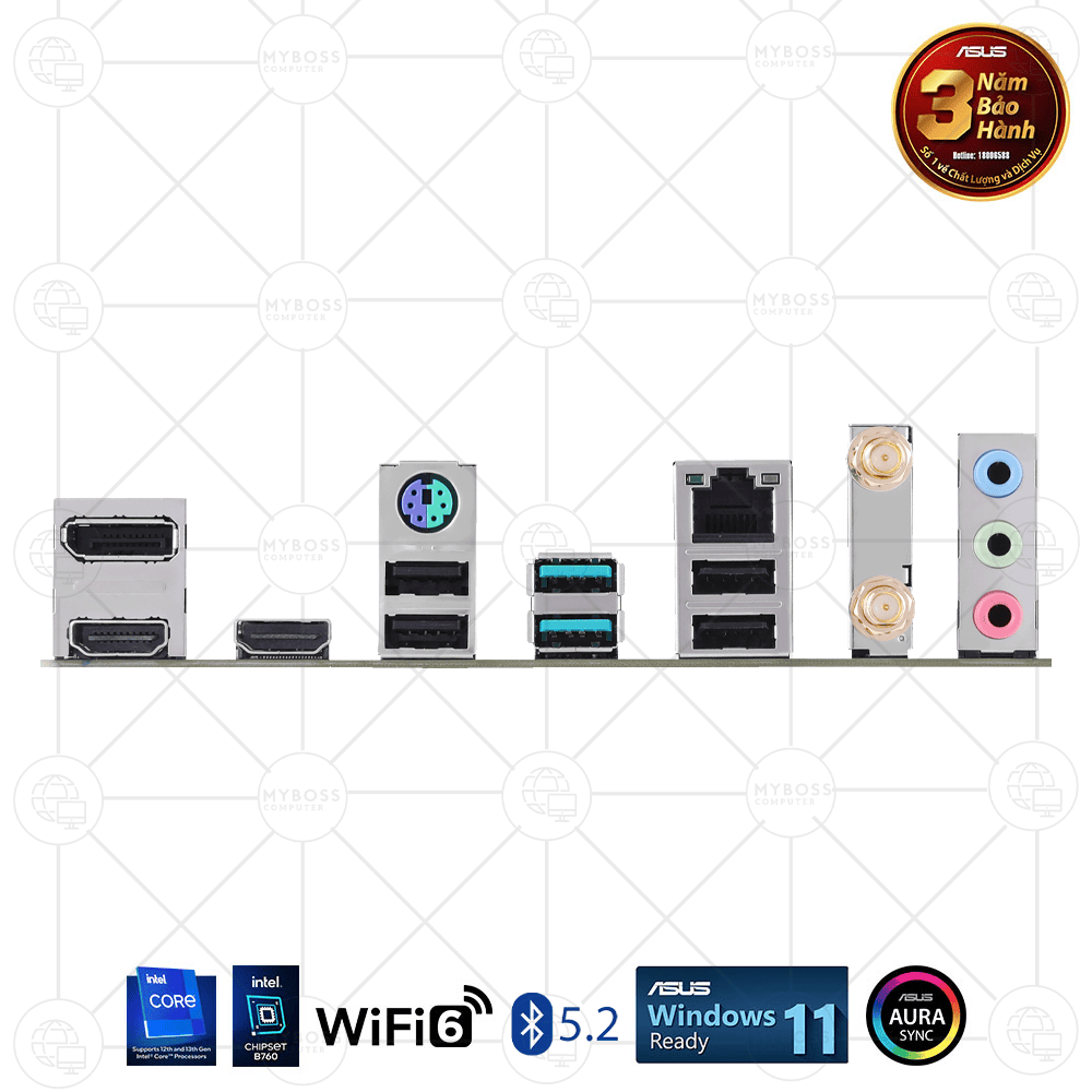 Mainboard ASUS PRIME B760M-A WIFI D4 (Intel B760, Socket 1700, m-ATX, 4 khe RAM DDR4, WIFI + Bluetooth)