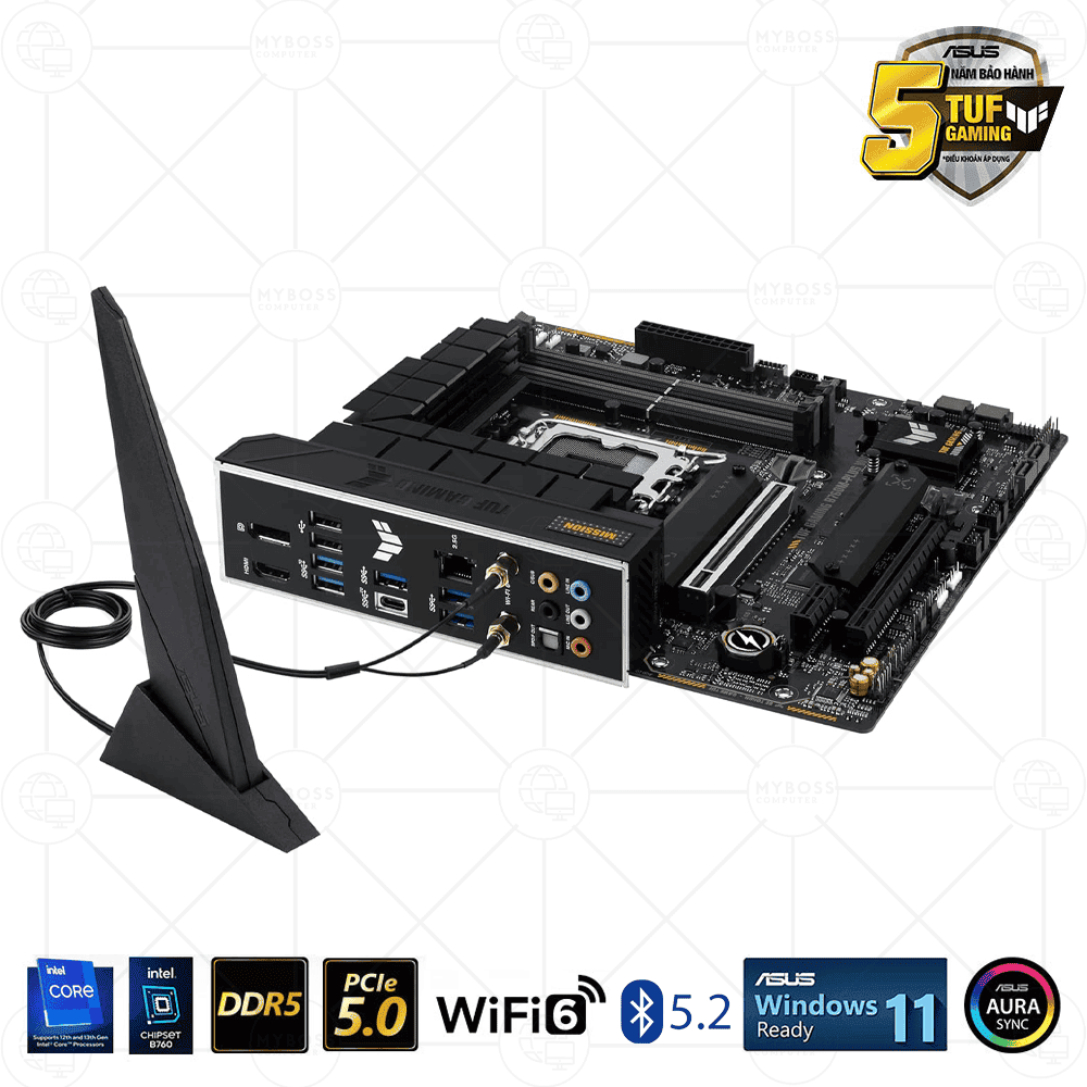 Mainboard ASUS TUF GAMING B760M-PLUS WIFI DDR5 (Intel B760, Socket 1700, m-ATX, 4 khe RAM DDR5, WIFI + Bluetooth)