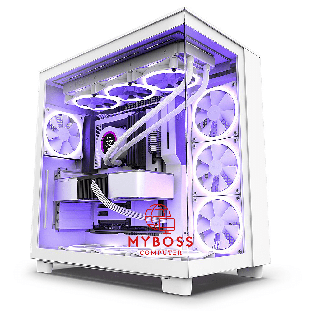 Vỏ Case NZXT H9 Flow - White/ Được Lắp Sẵn 4 Fan Ko Led