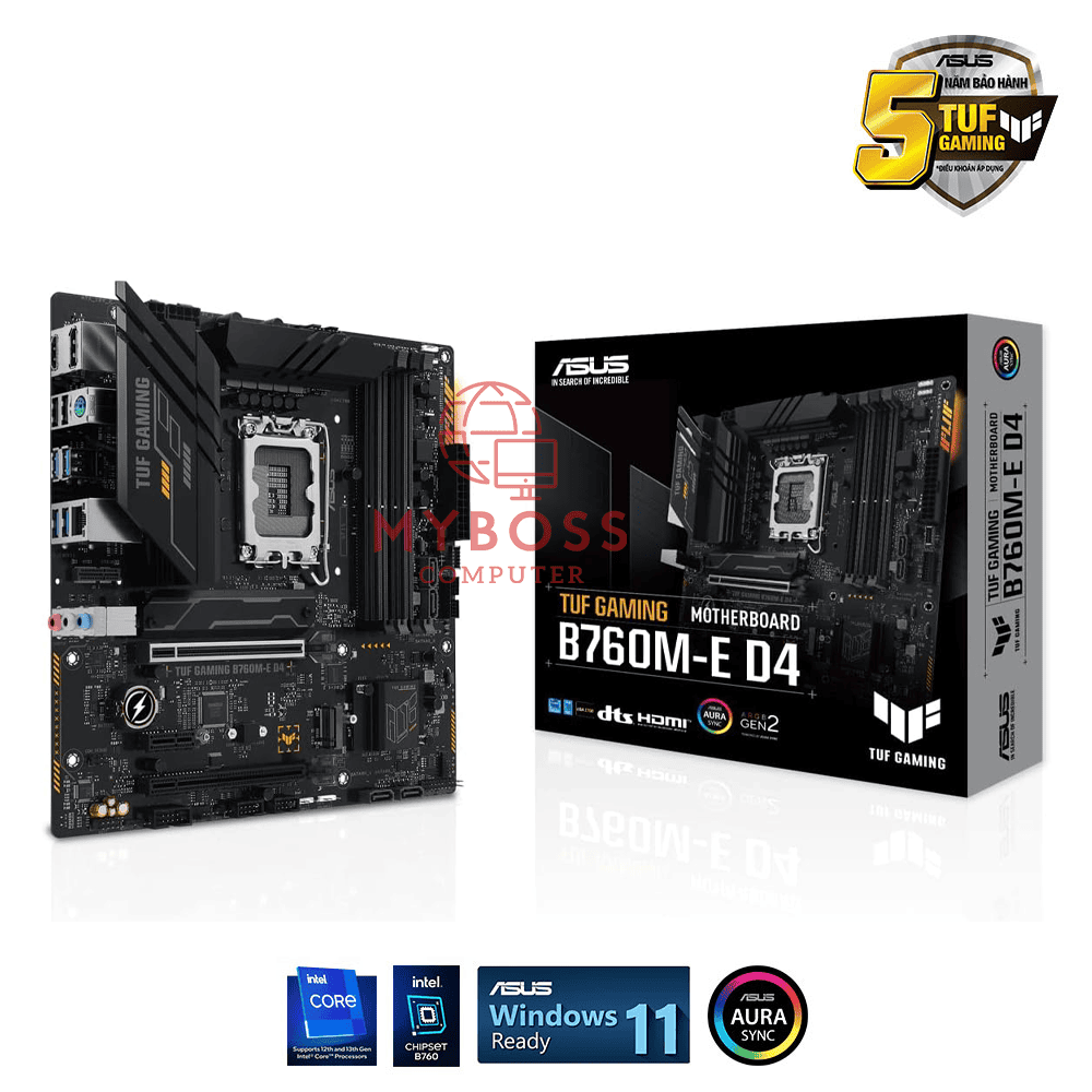 Mainboard ASUS TUF GAMING B760M-E D4 (Intel B760, Socket 1700, m-ATX, 4 khe RAM DDR4)