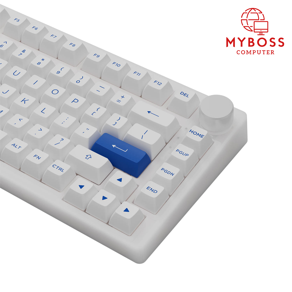 Bàn phím AKKO PC75B Plus Blue on White (Bluetooth 5.0 / Wireless 2.4Ghz / Hotswap / Foam tiêu âm / AKKO CS Jelly switch)