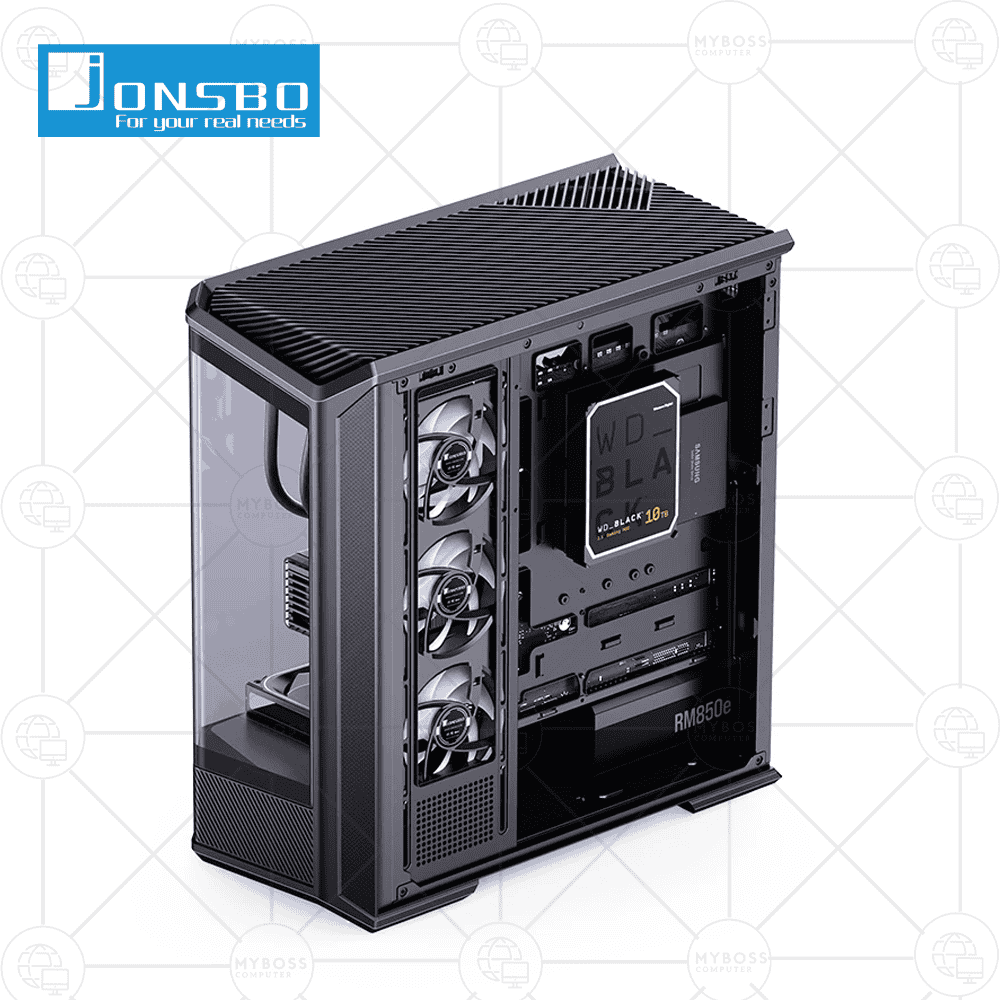 Vỏ Case Jonsbo D400 Black - ATX (No Fan)