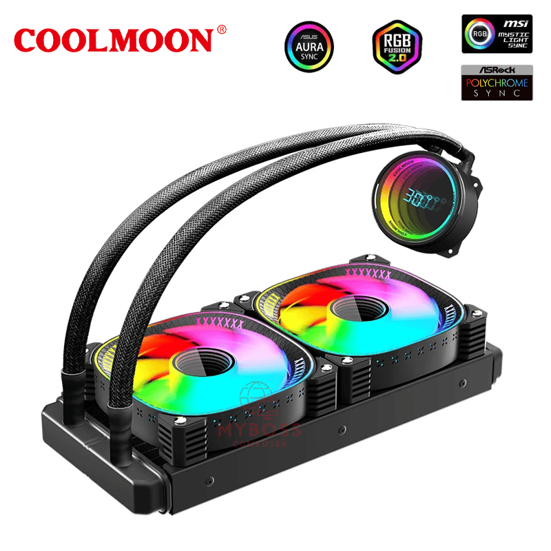 Tản Nhiệt Nước AIO Coolmoon TY1 IM240 ARGB - Black (Màn Hình LCD Hiện Thị Nhiệt Độ)
