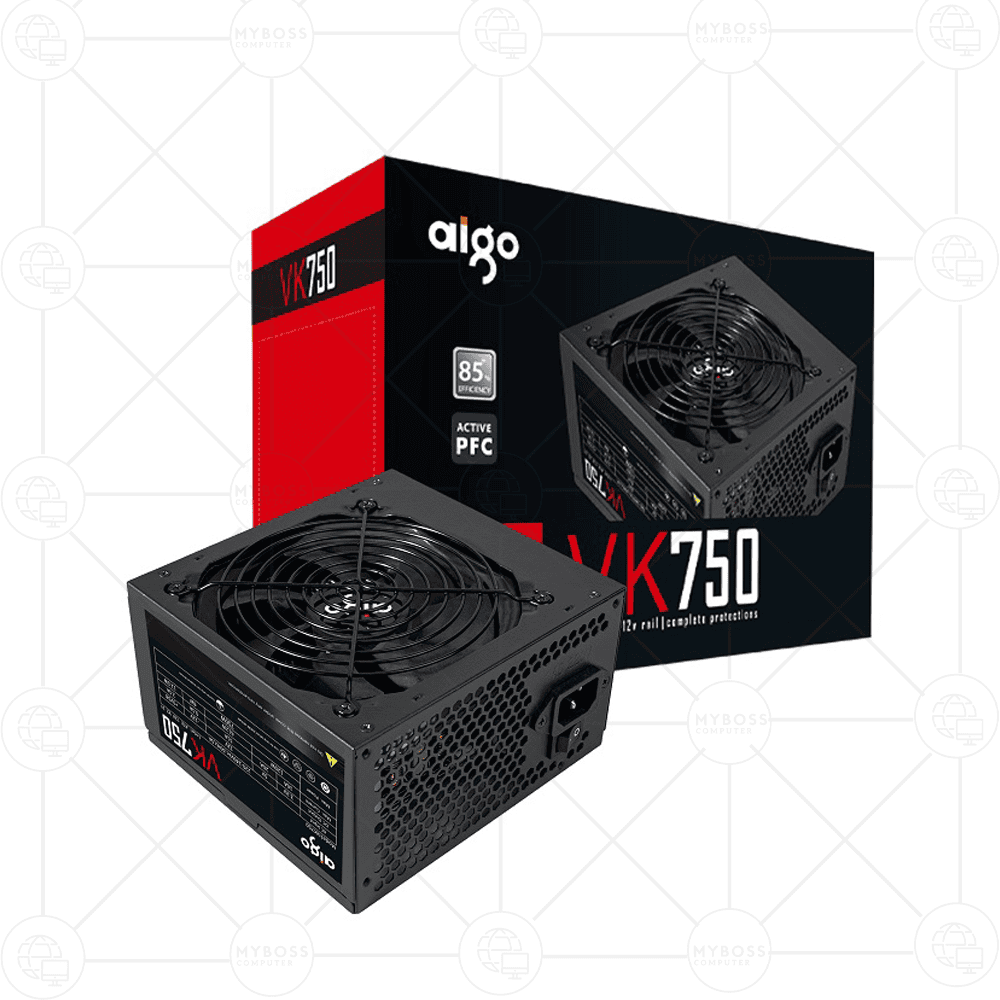 Nguồn AIGO VK750 - 750W (85% EFFICIENCY/ Active PFC/ Single Rail)