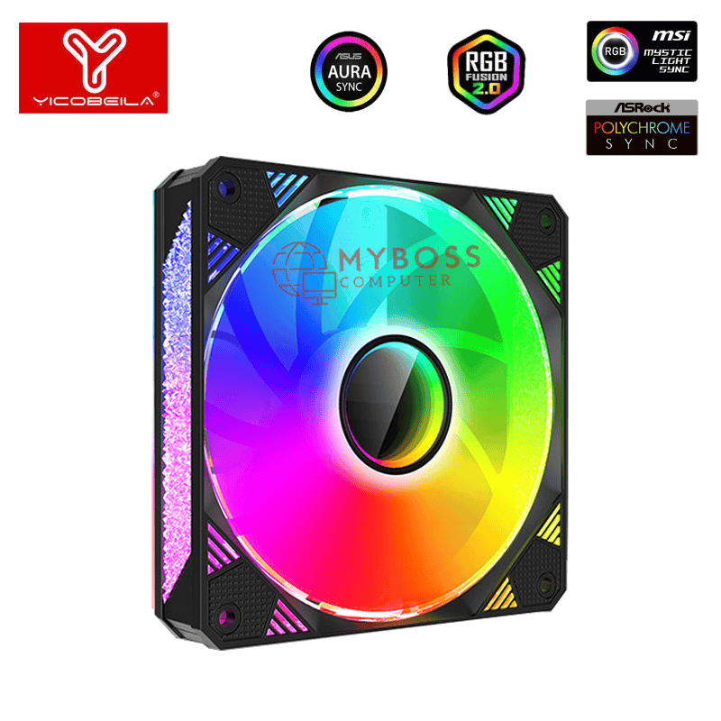 Fan YICOBEILA Led ARGB Sync Main - Black/ F-B12