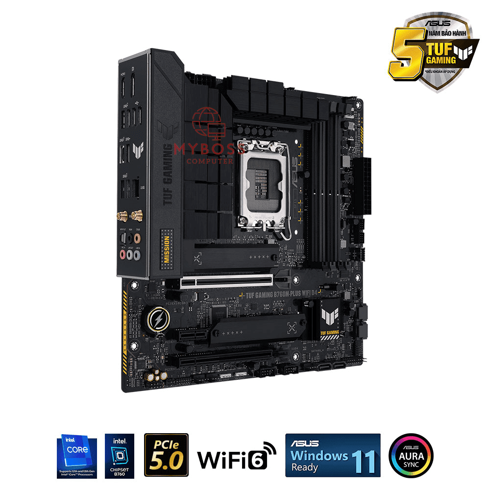 Mainboard ASUS TUF GAMING B760M-PLUS WIFI D4 (Intel B760, Socket 1700, m-ATX, 4 khe RAM DDR4)