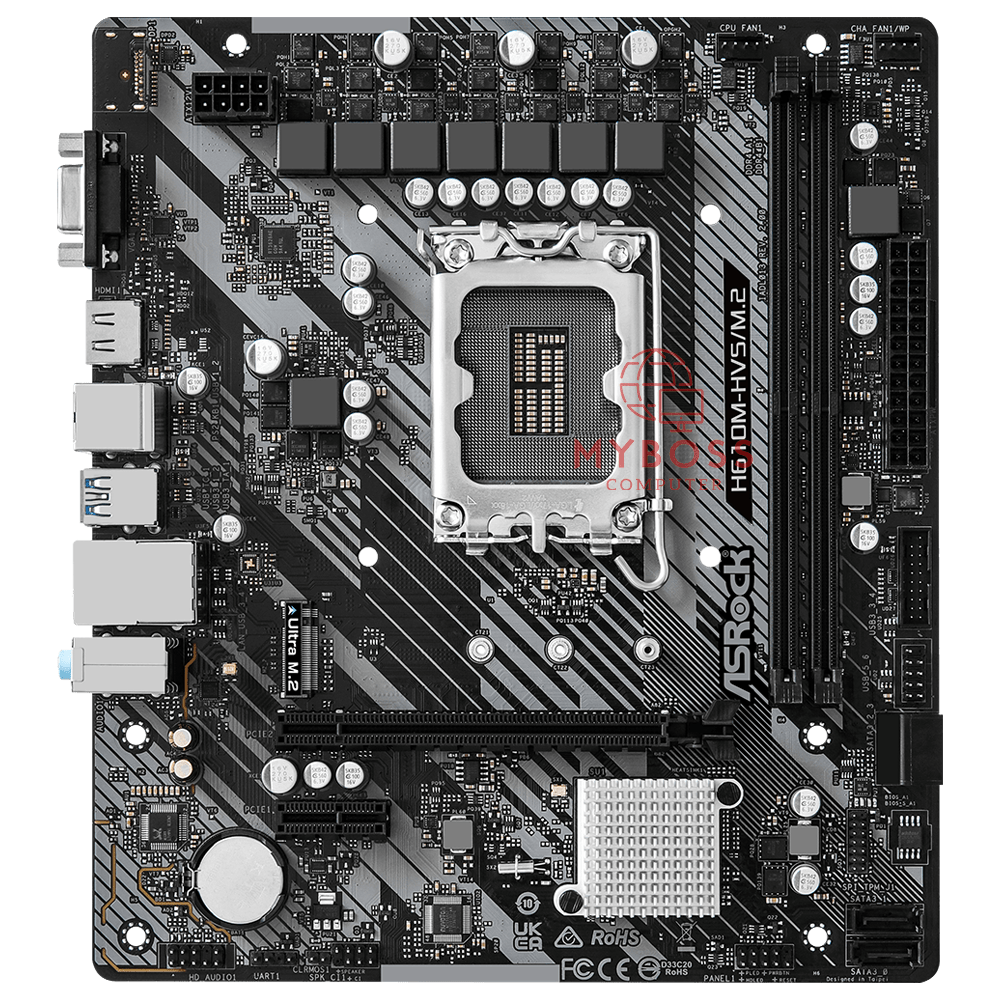 Mainboard ASRock H610M-HVS/M.2 R2.0 (Intel H610, Socket 1700, mATX, 2 khe Ram DDR4)