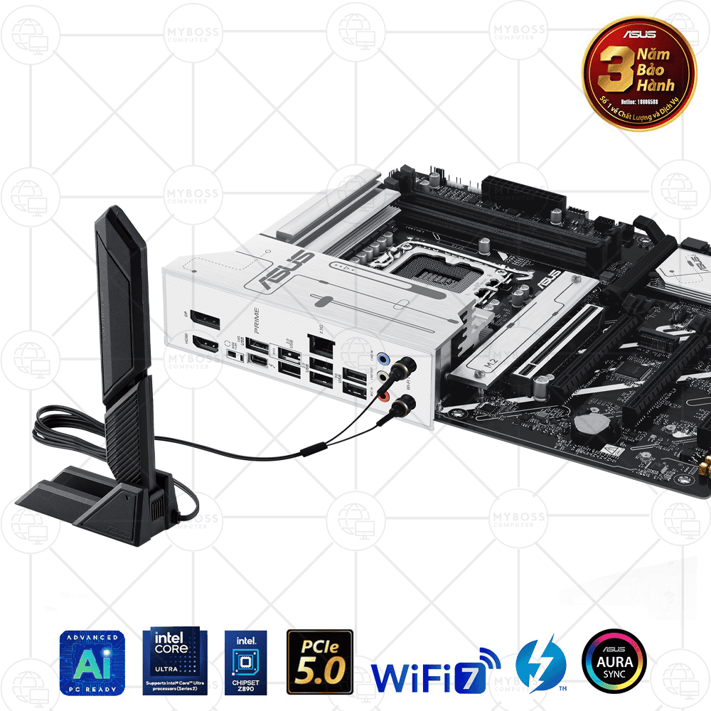 Mainboard ASUS PRIME Z890-P WIFI-CSM DDR5 (Intel Z890, Socket 1851, ATX, 4 khe RAM DDR5, WIFI + Bluetooth)