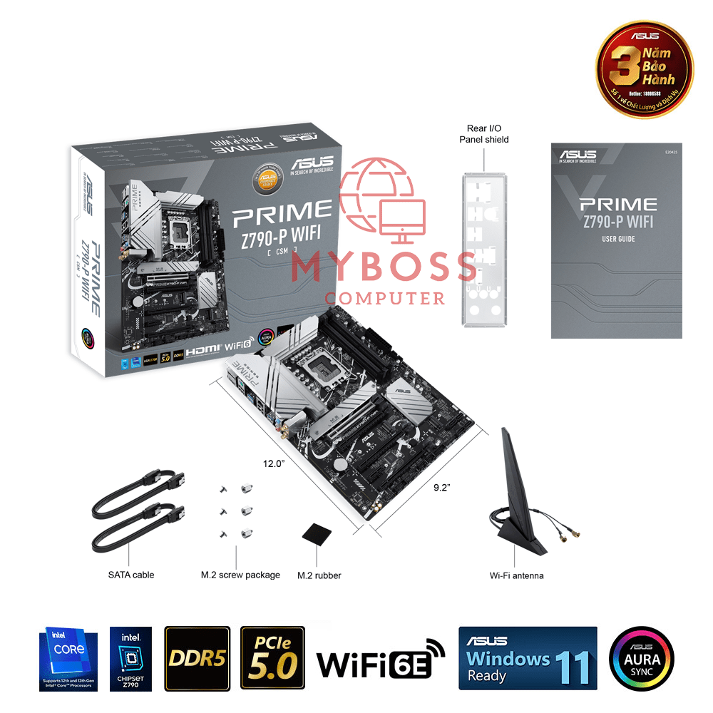 Mainboard ASUS PRIME Z790-P WIFI CSM DDR5 (Intel Z790, Socket 1700, ATX, 4 khe RAM DDR5)