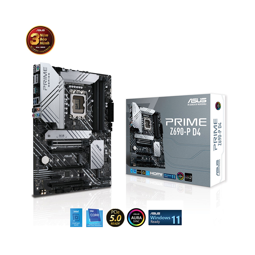 Mainboard ASUS PRIME Z690-P D4 (Intel Z690, Socket 1700, ATX, 4 khe Ram DDR4)