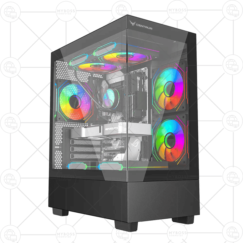 Vỏ Case CENTAUR TIMBER - Black (Tặng 3 Fan RGB)