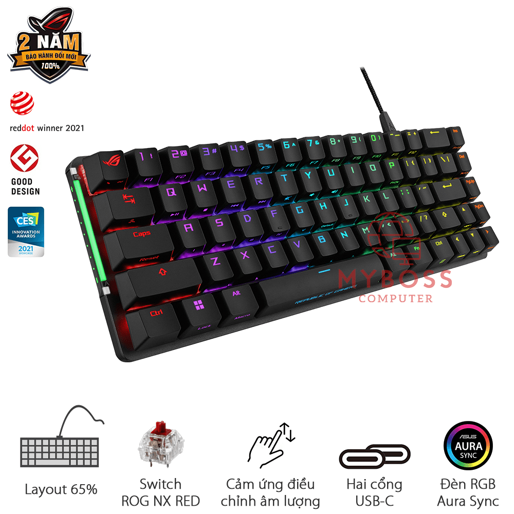 Bàn Phím Cơ ASUS ROG Falchion Ace - Black/ RED Switch