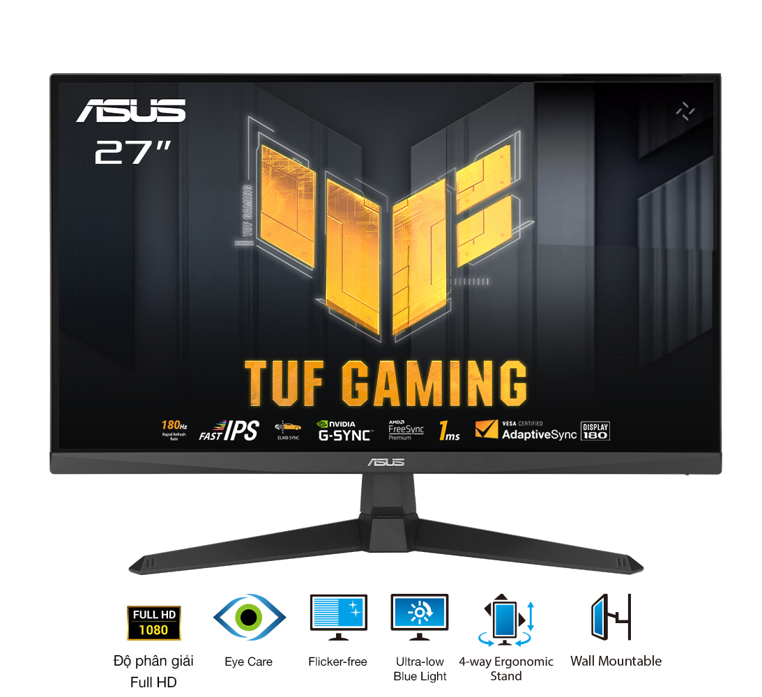 Màn Hình Gaming ASUS TUF VG279Q3A (27in- FHD- IPS- 180Hz- 1ms -GSync - FreeSync) Likewnew/ 2nd/ Bh hãng