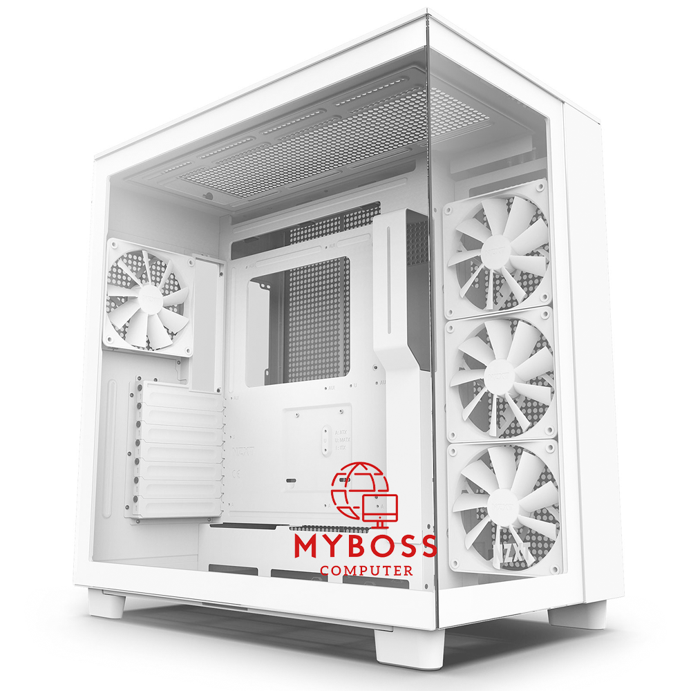 Vỏ Case NZXT H9 Flow - White/ Được Lắp Sẵn 4 Fan Ko Led