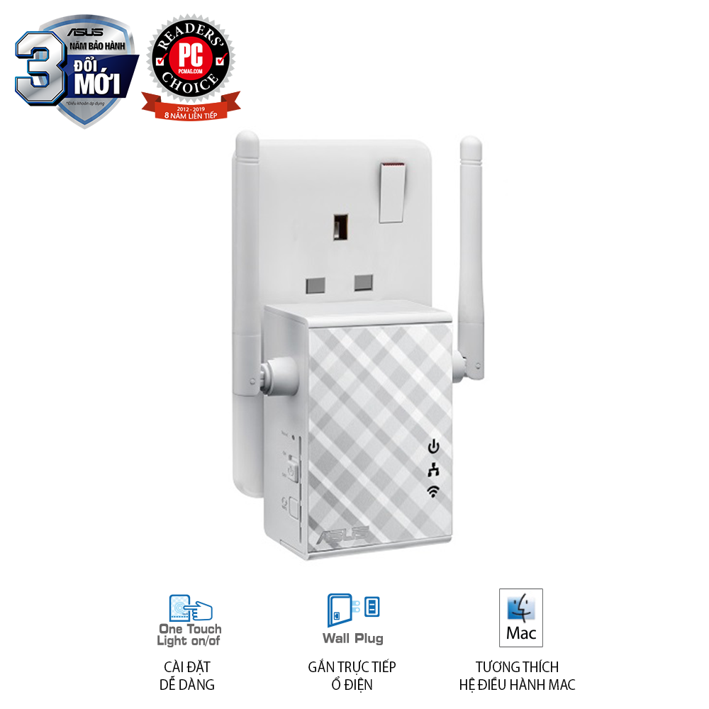 ASUS RP-N12 Chuẩn N300, thiết bị lặp sóng Repeater  
