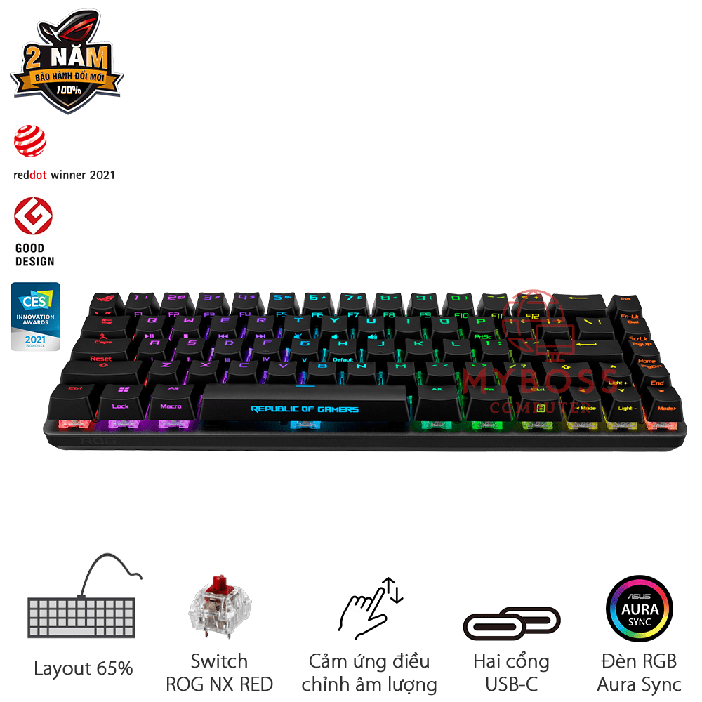 Bàn Phím Cơ ASUS ROG Falchion Ace - Black/ RED Switch