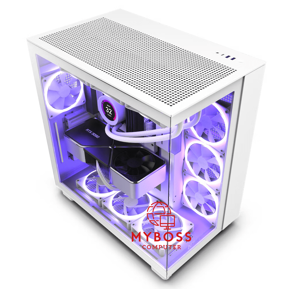 Vỏ Case NZXT H9 Flow - White/ Được Lắp Sẵn 4 Fan Ko Led