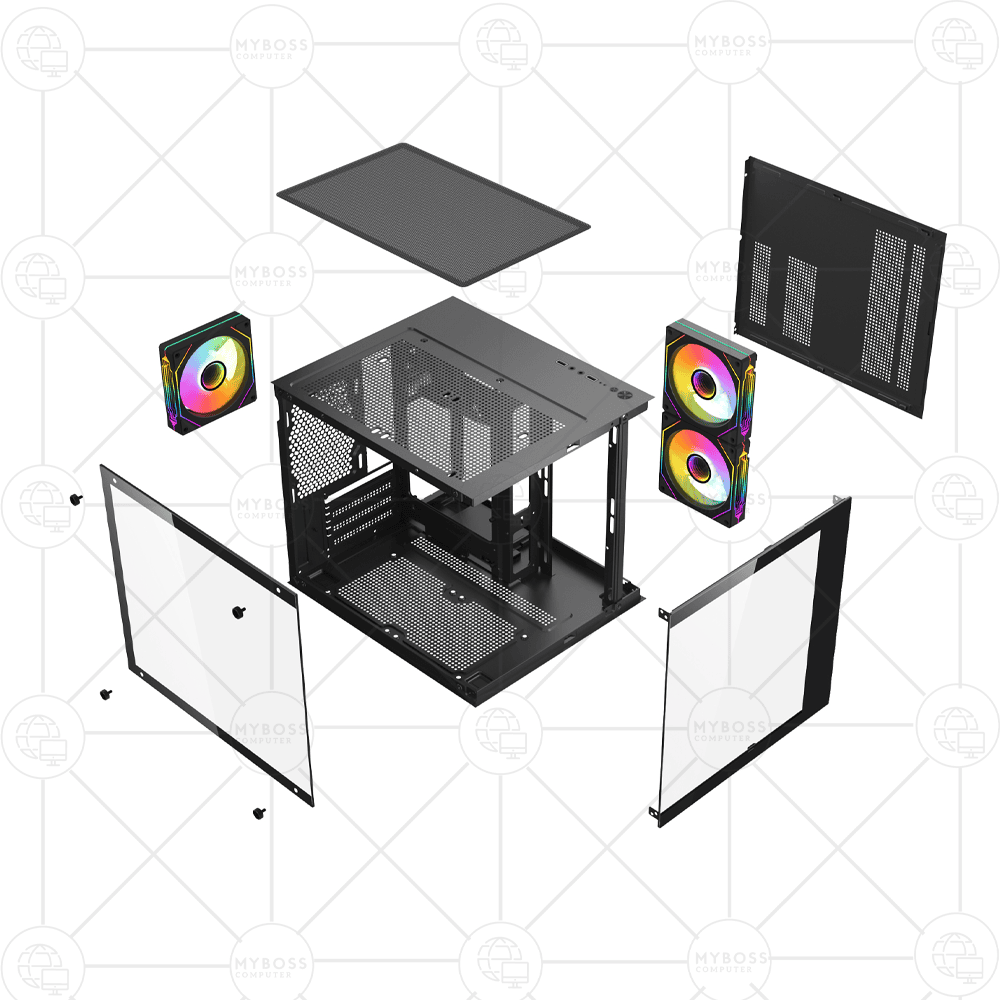 Vỏ Case KENOO ESPORT MCK100 Black (No Fan) - MATX