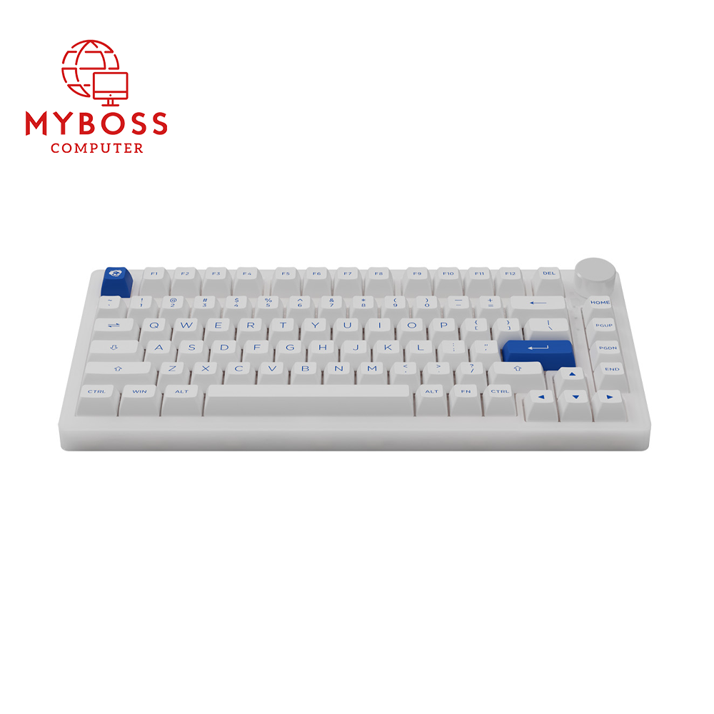 Bàn phím AKKO PC75B Plus Blue on White (Bluetooth 5.0 / Wireless 2.4Ghz / Hotswap / Foam tiêu âm / AKKO CS Jelly switch)