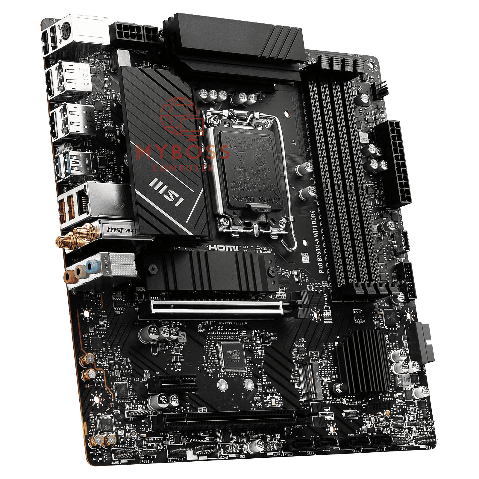 Mainboard MSI PRO B760-A WIFI DDR4 (Intel B760, Socket 1700, m-ATX, 4 khe RAM DDR4)