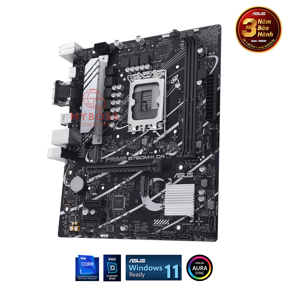 Mainboard ASUS PRIME B760M-K D4 (Intel B760, Socket 1700, m-ATX, 2 khe RAM DDR4)