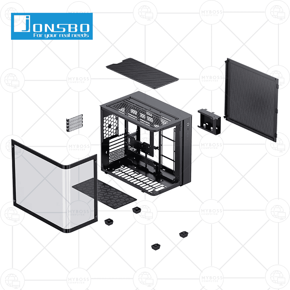 Vỏ Case Jonsbo TK-3 Black - ATX (No Fan)