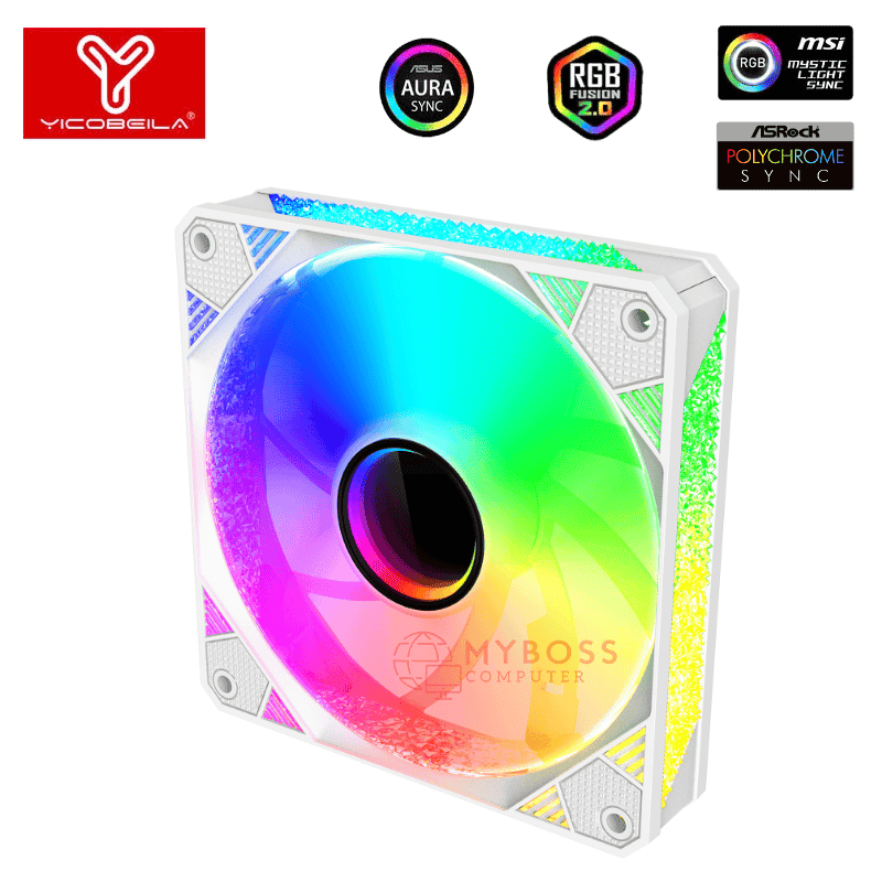 Fan YICOBEILA Led ARGB Sync Main - White/ F-B12