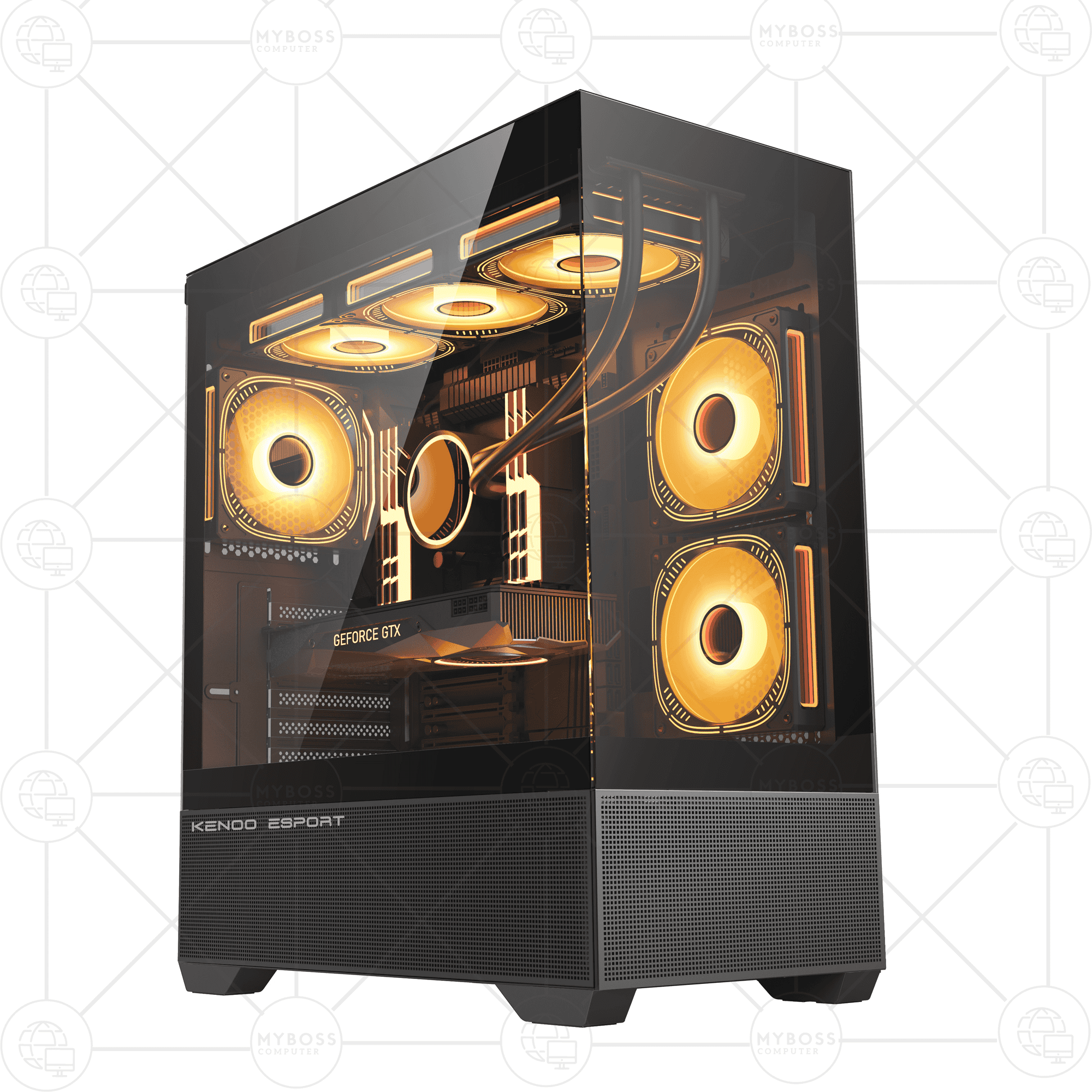 Vỏ Case KENOO ESPORT AK400 Black (Tặng 3 Fan ARGB/ Chỉnh Led Qua Phần Mềm)