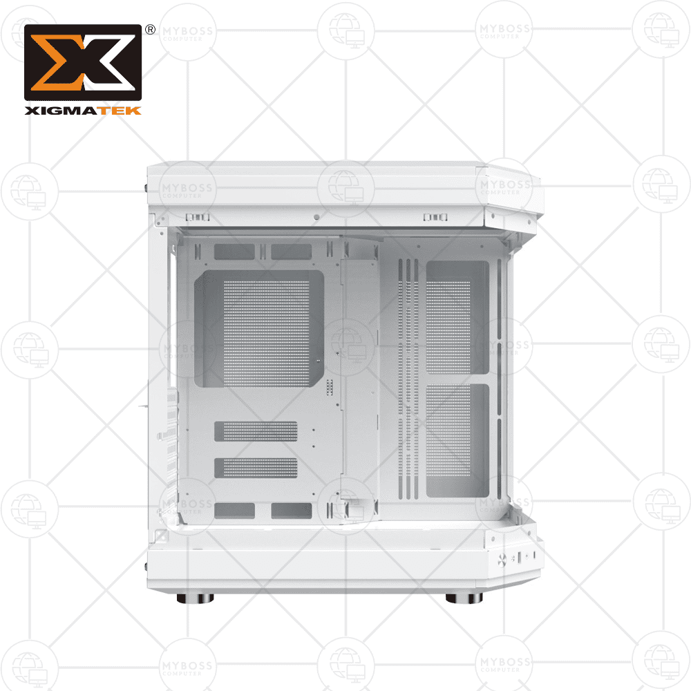 Vỏ Case XIGMATEK ALPHA CUBI ARTIC - White (Tặng 3 Fan ARGB/ Chỉnh Led Qua Phần Mềm)