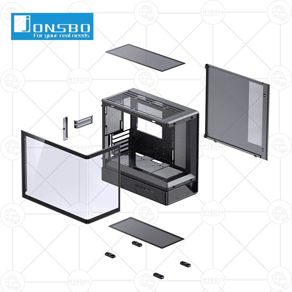 Vỏ Case Jonsbo D200 Black - m-ATX (No Fan)