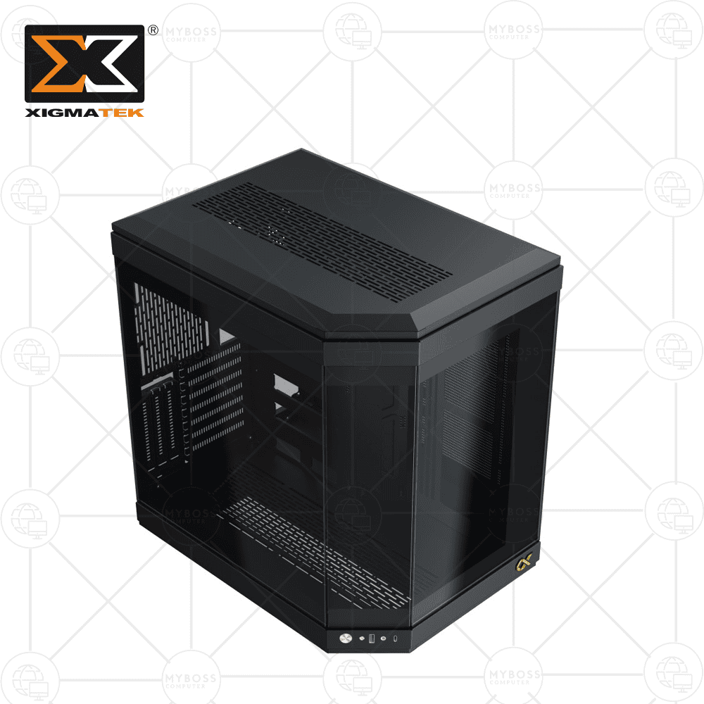 Vỏ Case XIGMATEK ALPHA CUBI - Black  (Tặng 3 Fan ARGB/ Chỉnh Led Qua Phần Mềm)