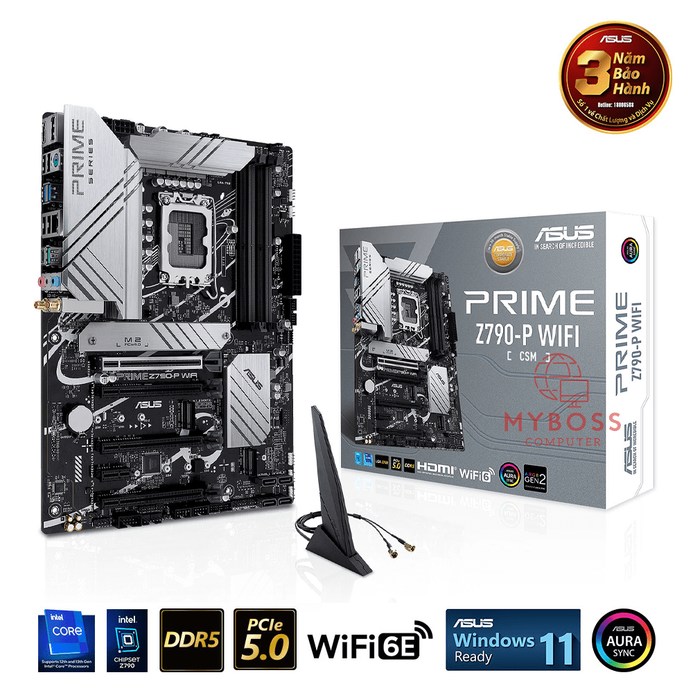 Mainboard ASUS PRIME Z790-P WIFI CSM DDR5 (Intel Z790, Socket 1700, ATX, 4 khe RAM DDR5)