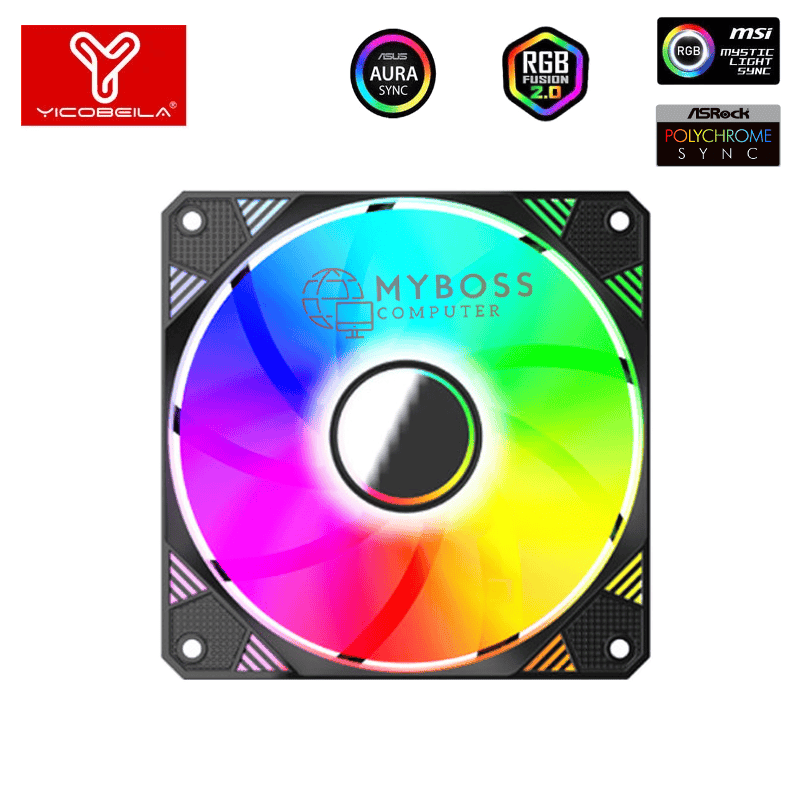 Fan YICOBEILA Led ARGB Sync Main - Black/ F-B12