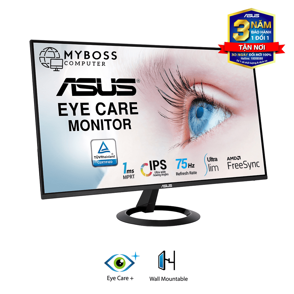 Màn Hình Siêu Mỏng ASUS VZ24EHE 23.8in/ Full HD/ IPS/ Eye Care/ FreeSync