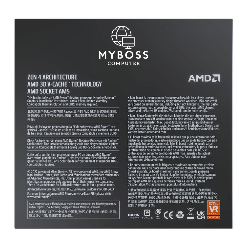 CPU AMD Ryzen 7 7800X3D (104M Cache, Up to 5.0 GHz, 8 Nhân 16 Luồng, 120W, Socket AM5)