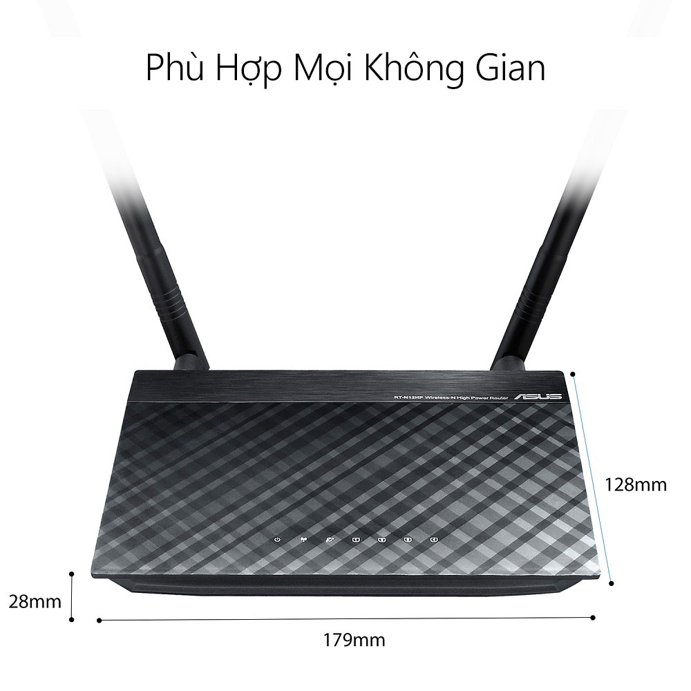 ASUS RT-N12HP (Dũng Sĩ Xuyên Tường) N300, phủ sóng rộng