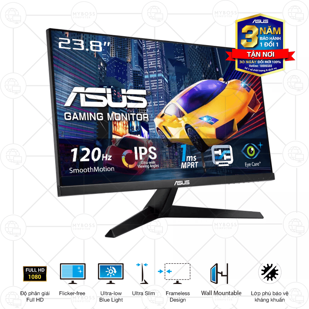 Màn Hình ASUS VY249HGR 23.8in/ Full HD/ IPS/ 120hz/ 1ms MPRT/ Eye Care Plus/ Adaptive Sync