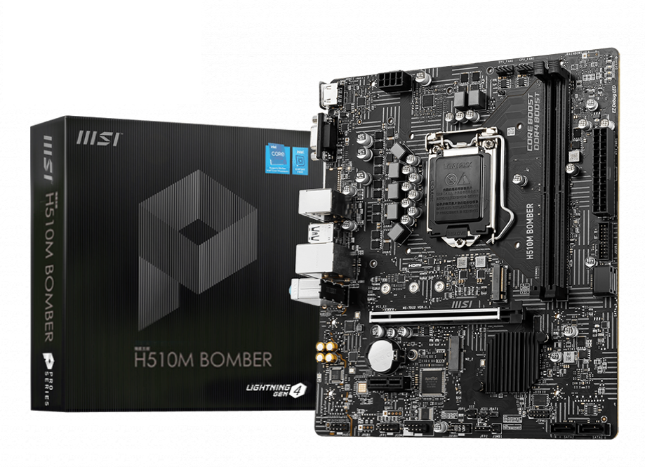 Mainboard MSI H510M BOMBER (Intel H510, Socket 1200, mATX, 2 khe Ram DDR4)