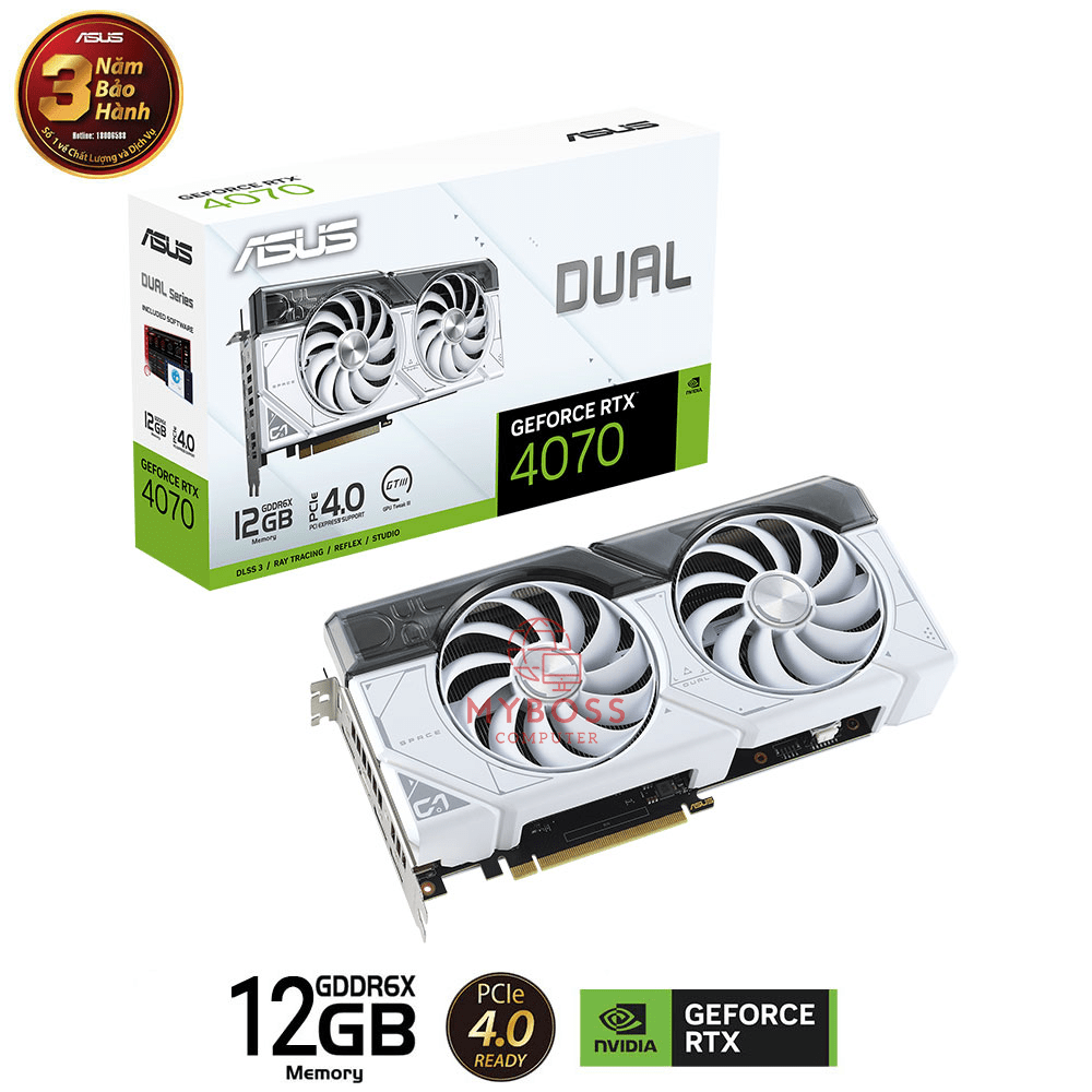 VGA ASUS Dual RTX 4070 White Edition 12GB GDDR6X