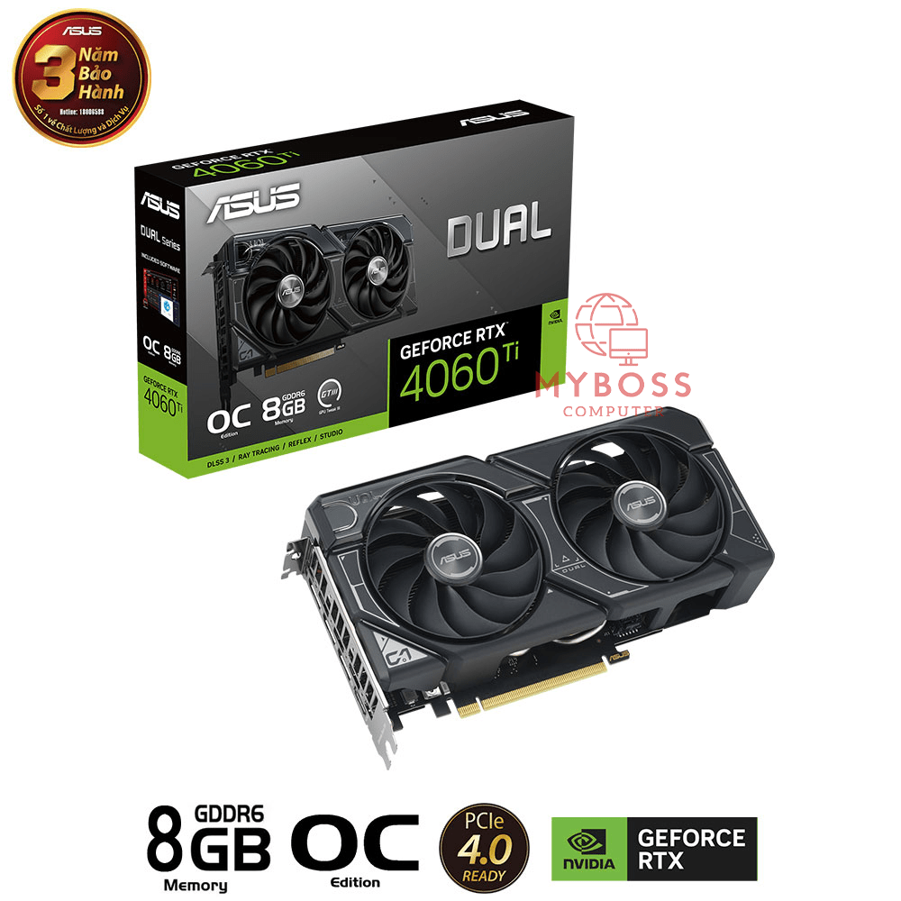 VGA ASUS DUAL RTX 4060 Ti OC Edition 8GB GDDR6