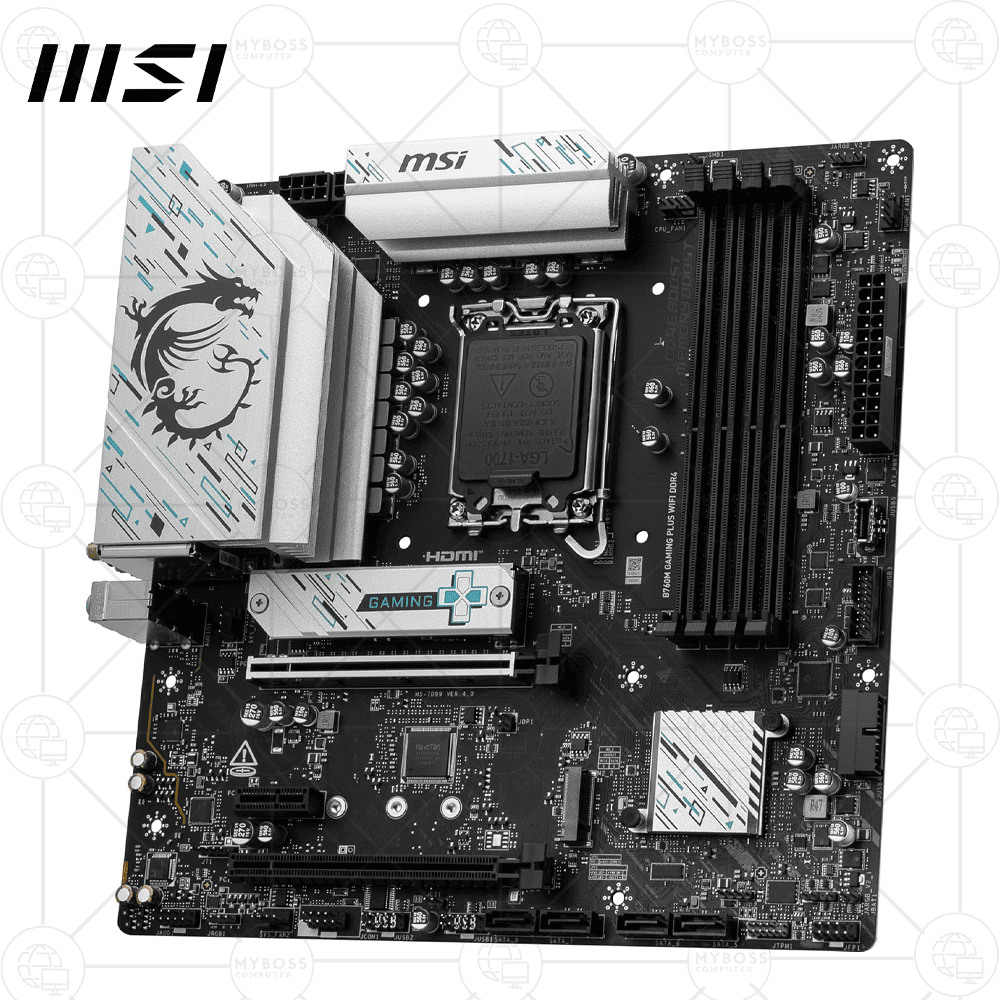 Mainboard MSI B760M GAMING PLUS WIFI DDR4 (Intel B760, LGA 1700, m-ATX, 4 khe DDR4, WIFI + Bluetooth)